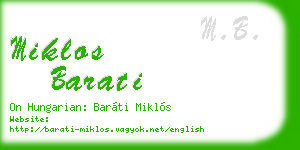 miklos barati business card